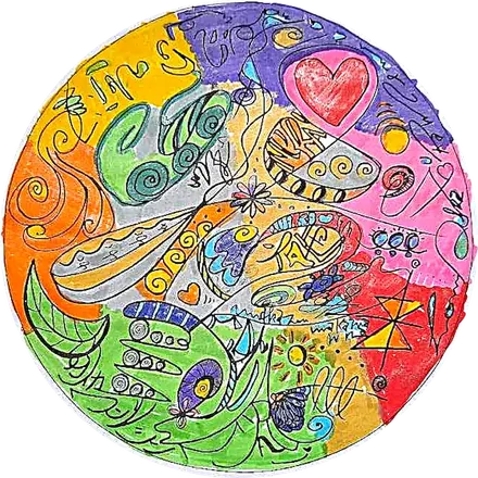 The same line art, coloured by someone in the world